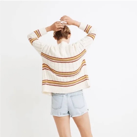 MADEWELL Striped Knitted Chenille Cardigan - Picture 7 of 7